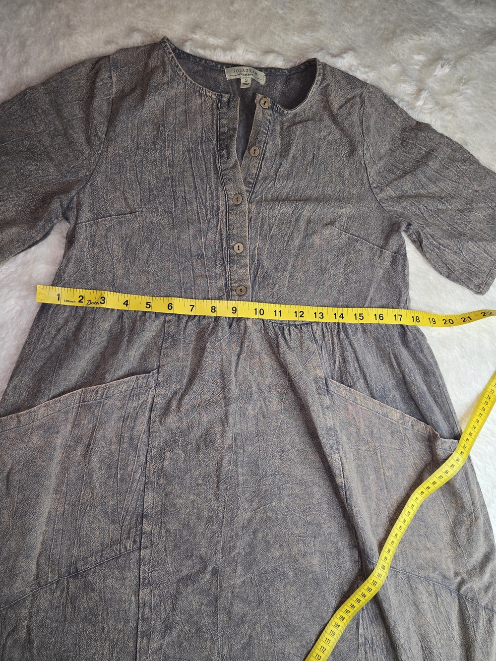 Polagram Taupe Short-Sleeve Corduroy Pocket Dress - Picture 6 of 9